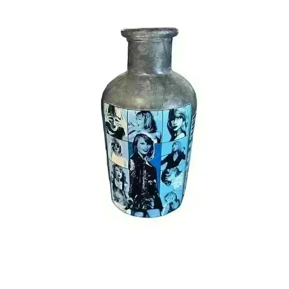 Homemade Taylor Swift Inspired Decorative Bottle Blue Glass The 1989 Eras - Picture 3 of 10